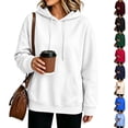 thumbnail image 1 of Resicozy Basic Oversized Hoodies for Women Solid Color Hooded Sweatshirt Baggy Plain Pullover Loose Fit Tops with Pockets White XL, 1 of 6