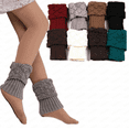 thumbnail image 1 of Resicozy Boot Socks for Women Winter Warm Cable Knit Boot Cuffs Solid Short Leg Warmers Boot Gifts Dark Gray, 1 of 5