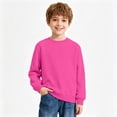 thumbnail image 1 of Resicozy Boys Sweatshirts Long Sleeve Casual Crew Neck Soft Teen Pullover Sweaters Trendy Solid Color Sweatshirt 2026 3-14 Years Hot Pink 150, 1 of 5