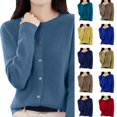 thumbnail image 1 of Resicozy Cardigan Sweaters for Women Lightweight Cozy Long Sleeve Tops Plus Size Warm Button Up Down Cardigan Dark Blue L, 1 of 2