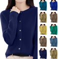 thumbnail image 1 of Resicozy Cardigan Sweaters for Women Lightweight Cozy Long Sleeve Tops Plus Size Warm Button Up Down Cardigan Navy M, 1 of 7