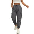 thumbnail image 1 of Resicozy Cargo Pants Women Lightweight Joggers Quick Dry Summer Hiking Drawstring Pants with Pockets Gray M, 1 of 7