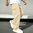 thumbnail image 1 of Resicozy Cargo Pants for Men Stretch Sweatpants Elastic Drawstring Casual Workout Joggers Hiking Tactical Pants with Pockets Beige 2XL, 1 of 8