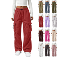 thumbnail image 1 of Resicozy Cargo Pants for Women with Pockets Lightweight Baggy Hiking Pants Casual Travel Red S, 1 of 6