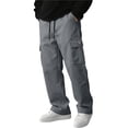thumbnail image 1 of Resicozy Cargo Sweatpants for Men Casual Athletic Drawstring Waist Jogging Sweatpant with Pockets Home Party Gray L, 1 of 6