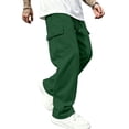 thumbnail image 1 of Resicozy Casual Cargo Pants Men Elastic Waist Sweatpants Loose Fit Lightweight Pants with Pockets Outdoor Hiking Athletic Joggers Green M, 1 of 8