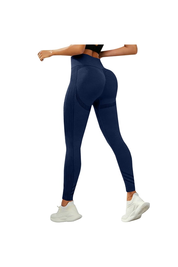 Cellulite Leggings 3D Cellulite Butt Lifting Tummy Control Legging Straight Leg Legging Yoga Pant Navy XL