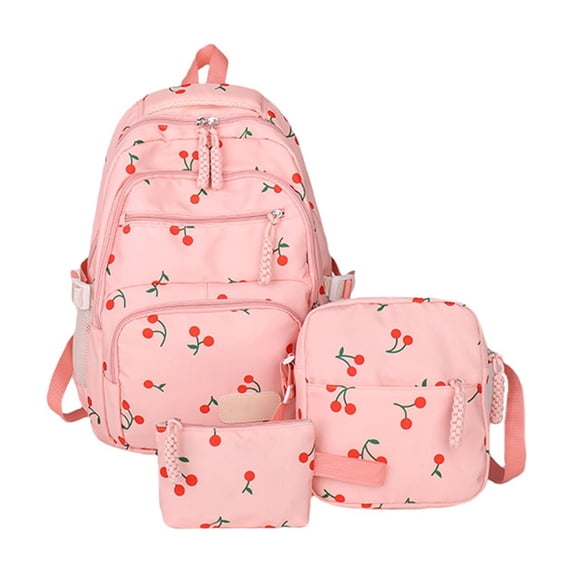 Resicozy Coquette Bow Backpack,Bow Backpack 12pcs Set Cute Kawaii Backpack Set Large Capacity with Lunch Box Light pink