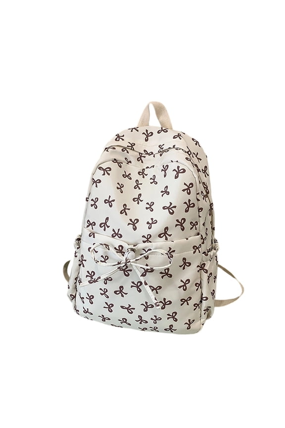Coquette Bow Backpack for Womens Cute Casual Laptop Backpack College Bookbags School Travel Work Back Pack Coffee