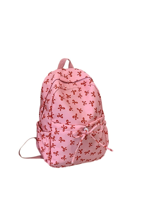 Coquette Bow Backpack for Womens Cute Casual Laptop Backpack College Bookbags School Travel Work Back Pack Hot Pink