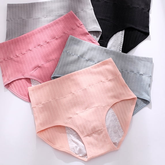 Resicozy Cotton Underwear for Women High Waisted Full Coverage Ladies Panties Solid Color Briefs Blue 2XL
