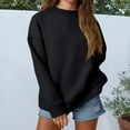 thumbnail image 1 of Resicozy Crew Neck Sweatshirts Women Oversized Sweatshirt Loose Fit Plain Cute Hoodies Y2K Fall Trendy Pullover Black 2XL, 1 of 5
