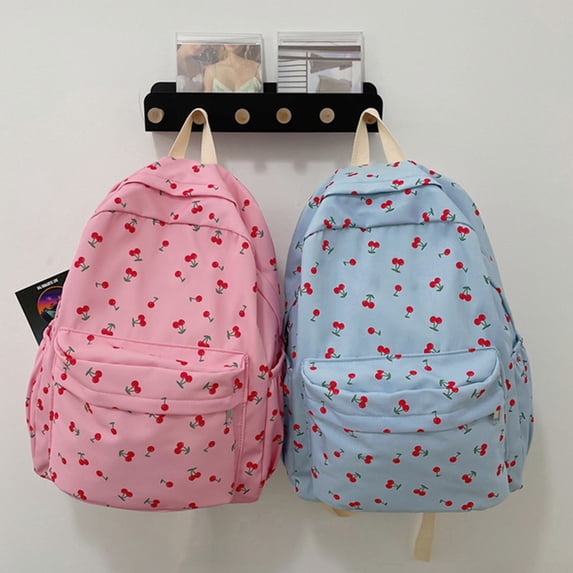 Resicozy Cute Floral Printed Backpack for Women Aesthetic Laptop Bookbag Work Travel College Daypack Blue