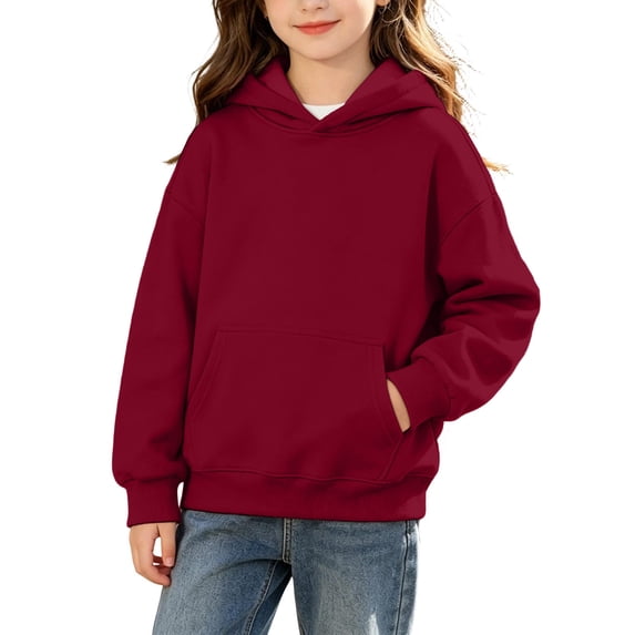 Resicozy Cute Hoodies for Kids Long Sleeve Pullover with Pocket Hoody Sweatshirt Fall Comfy Casual Daily Wear Clothing 3-13 Years Gray 150
