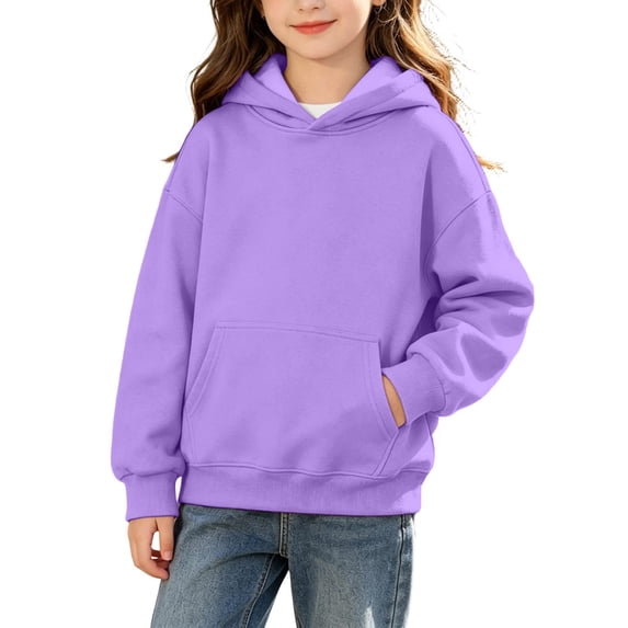 Resicozy Cute Hoodies for Kids Long Sleeve Pullover with Pocket Hoody Sweatshirt Fall Comfy Casual Daily Wear Clothing 3-13 Years Red 160