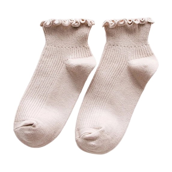 Resicozy Cute Ruffle Socks for Women Soft Casual Cotton Knit Ankle Quarter Boot Crew Gifts Socks Complexion