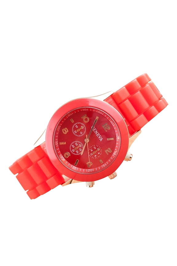 Digital Watches for Women with LED Light 2026 Casual Fashion Solid Watches with Silicone Watch Strap Red