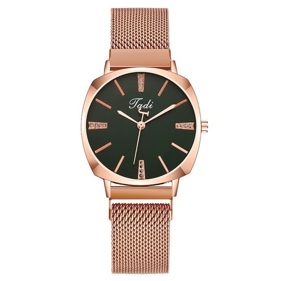 Resicozy Elegant Womens Quartz Watch, Round Dial Stainless Steel Mesh Watch Casual Simple Fashion Womens Watches Gift Rose Gold