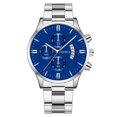 thumbnail image 1 of Resicozy Fashion Business Mens Watches with Stainless Chronograph Round Dial Watch with Date Silver Blue, 1 of 3
