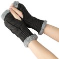 thumbnail image 1 of Resicozy Fingerless Gloves for Women Winter Warm Knit Arm Warmers Mittens Soft Hand Crochet Wrist Warmers Thumb Hole Gloves Dark Gray, 1 of 3