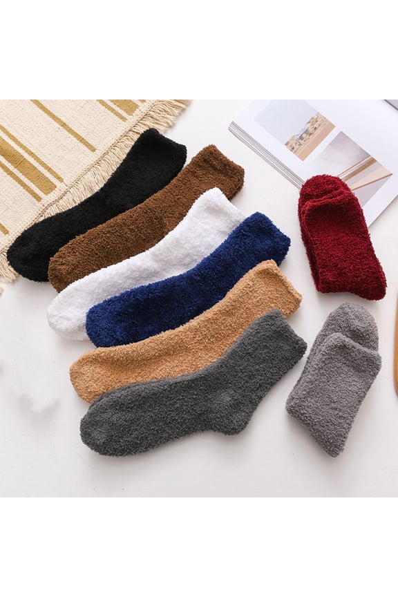 Fluffy Socks for Men Soft Home Slipper Socks Winter Fashion Fluffy Sleeping Sock White