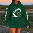 thumbnail image 1 of Resicozy Football Hoodie for Women Game Day Football Graphic Sweatshirt Long Sleeve Shirt Fashion Pullover with Pockets Green S, 1 of 5