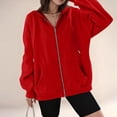 thumbnail image 1 of Resicozy Full Zip Hoodies for Women Oversized Long Sleeve Hooded Sweatshirts Trendy 2026 Casual Fashion Hoodie with Pockets Red S, 1 of 6
