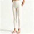 thumbnail image 1 of Resicozy Girls Athletic Leggings High Waisted Yoga Pants with Pockets Soft Stretch Fabric, Wide Waistband, for Running Dance Gymnastics Gym3-12 Years Beige 150, 1 of 6