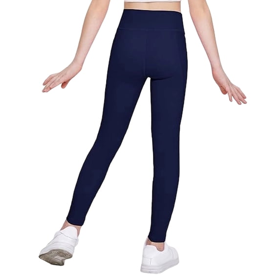 Resicozy Girls Athletic Leggings with Pockets High Waisted Yoga Pants for Kids Dance Running Workout Tights 3-12 Years 120