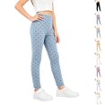 thumbnail image 1 of Resicozy Girls Athletic Polka Dot Leggings High Waisted Yoga Pants, Stretch Casual pants for Running Dance Gymnastics Gym 2-14 Years Blue 120, 1 of 4