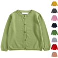 thumbnail image 1 of Resicozy Girls Cardigan Sweater Fall School Uniforms Cotton Button Down Sweaters for Kids Winter Warm Jacket Light Green 4, 1 of 7