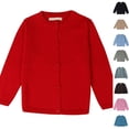 thumbnail image 1 of Resicozy Girls Cardigan Sweater Fall School Uniforms Cotton Button Down Sweaters for Kids Winter Warm Jacket Red 5, 1 of 9