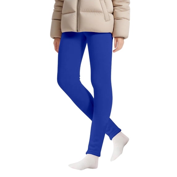 Resicozy Girls' Fleece Leggings, Elastic Stretch Waistband Warm Pants For Kids Thick Soft Fabric, Versatile Daily Sports Wear 2-15 Years Yellow 110