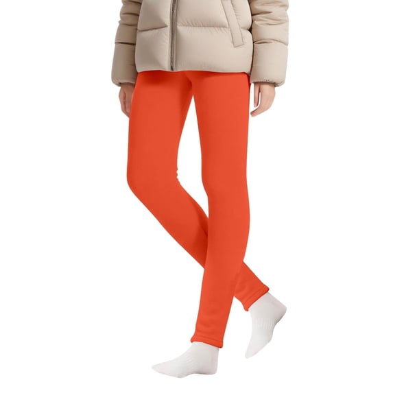 Resicozy Girls Fleece Leggings Tights Athletic Yoga Pants Warm Winter Clothes for Kids 2-15 Years Pink 140