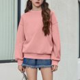thumbnail image 1 of Resicozy Girls Sweatshirt Crewneck Solid Tops for Kids Long Sleeve Fall Winter Clothes, Casual Solid T-shirts, Teen Warm Pullover 3-15 Years Pink 170, 1 of 4