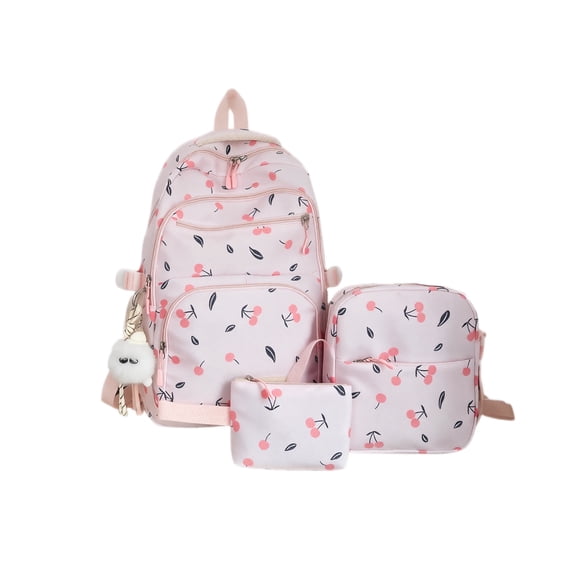 Resicozy Grils Backpack 2026 Cute Cherry Printed Aesthetic Backpack Casual Fashion Daypack for Travel School Pink