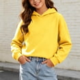 thumbnail image 1 of Resicozy Hoodies for Teen Girls Long Sleeve Pullover Sweatshirt Trendy Cute,Fall Winter Outfits,Soft Comfort,Back to School Clothes 3-14 Years Yellow 160, 1 of 9