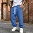 thumbnail image 1 of Resicozy Joggers for Men with Pockets Fleece Casual Sweatpants Fashion Solid Drawstring Elastic Waist Athletic Pants Blue 3XL, 1 of 7