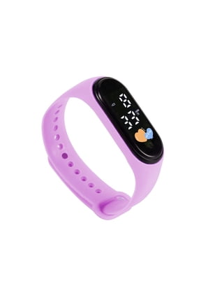 LED Digital Display Screen Watches for Women Casual Work Sport Outdoor Watches Light Purple