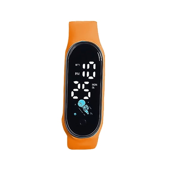 Resicozy LED Digital Display Screen Watches for Women Men Unisex Watches Set Orange