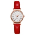 thumbnail image 1 of Resicozy Ladies Watches Quartz Waterproof Watch for Women Casual Wrist Watches Easy Reader Watch with Leather Strap Red, 1 of 2