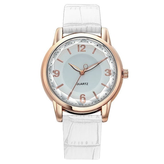 Resicozy Leather Women Watches Ladies Dress Quartz Date Classic Leather Strap Female Wrist Watch White