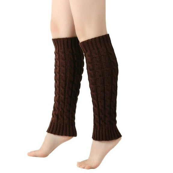 Resicozy Leg Warmers for Women Solid Color Knee High Cable Knit Warm Thermal Spring Winter Sleeve 2026 Coffee