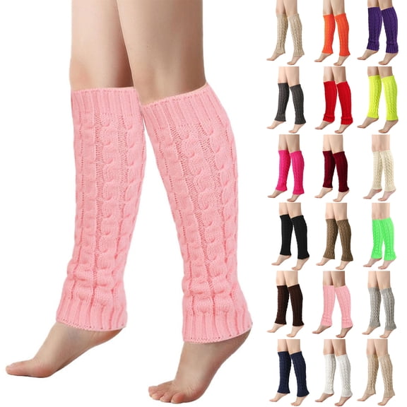 Resicozy Leg Warmers for Women Winter Knee High Cable Knit Warm Solid Long Boot Socks for 80s Accessories Party Yoga Dance Dark Blue