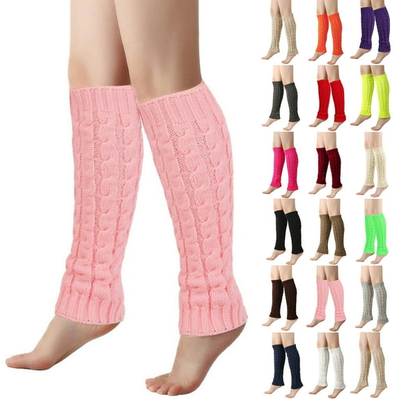 Resicozy Leg Warmers for Women Winter Knee High Cable Knit Warm Solid Long Boot Socks for 80s Accessories Party Yoga Dance Khaki