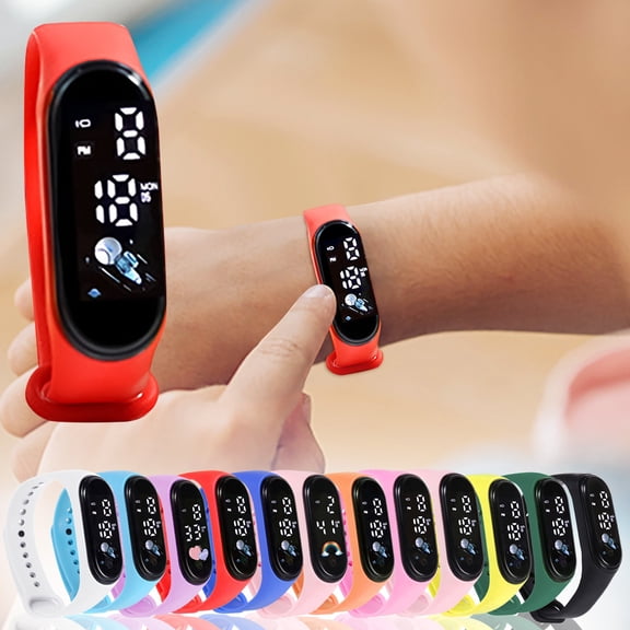 Resicozy Lightweight LED Digital Sport Watch Fitness with Counter Pedometer Vibrating Alarm Silicone Wristband for Women White