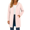 thumbnail image 1 of Resicozy Long Hoodies for Women Zip Up Double Zipper Solid Color Jacket Tunic Sweatshirts Fall Winter Fashion Clothes Pink L, 1 of 7