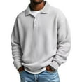 thumbnail image 1 of Resicozy Long Sleeve Polo Shirts for Men Big and Tall Solid Color Shirt Casual Collared T Shirts White L, 1 of 3