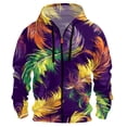 thumbnail image 1 of Resicozy Mardi Gras Full-Zip Up Hooded Casual Sweatshirts with Pocket Long Sleeve Sweatshirt Sports 2026 Hooded Jackets Dark Purple 5XL, 1 of 4