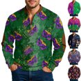 thumbnail image 1 of Resicozy Mardi Gras Sweatshirts for Men Printed Casual Long Sleeve Sweatshirt 1/4 Zip Up Stand Collar Pullover Hot Pink M, 1 of 5